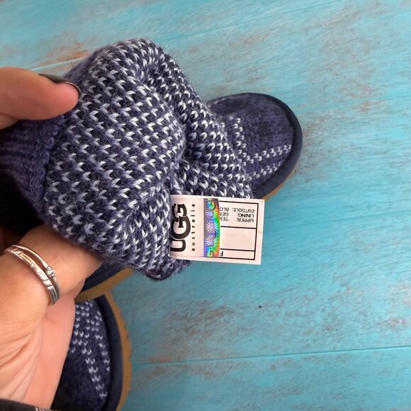 UGG Australia 'Jasper' Plaid Boots Knit Purple Blue S/N 1963 Toddler Sz 11 - Picture 7 of 8